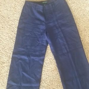 Ralph Lauren woven linen wide legged trousers